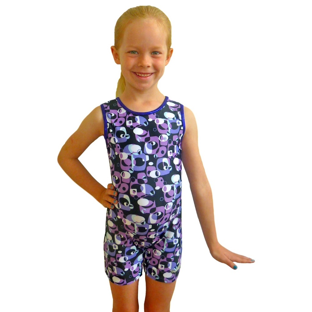 NEW! Girl Gymnastics Biketard Competition Quality Smart 4-Way Stretch - Allegro